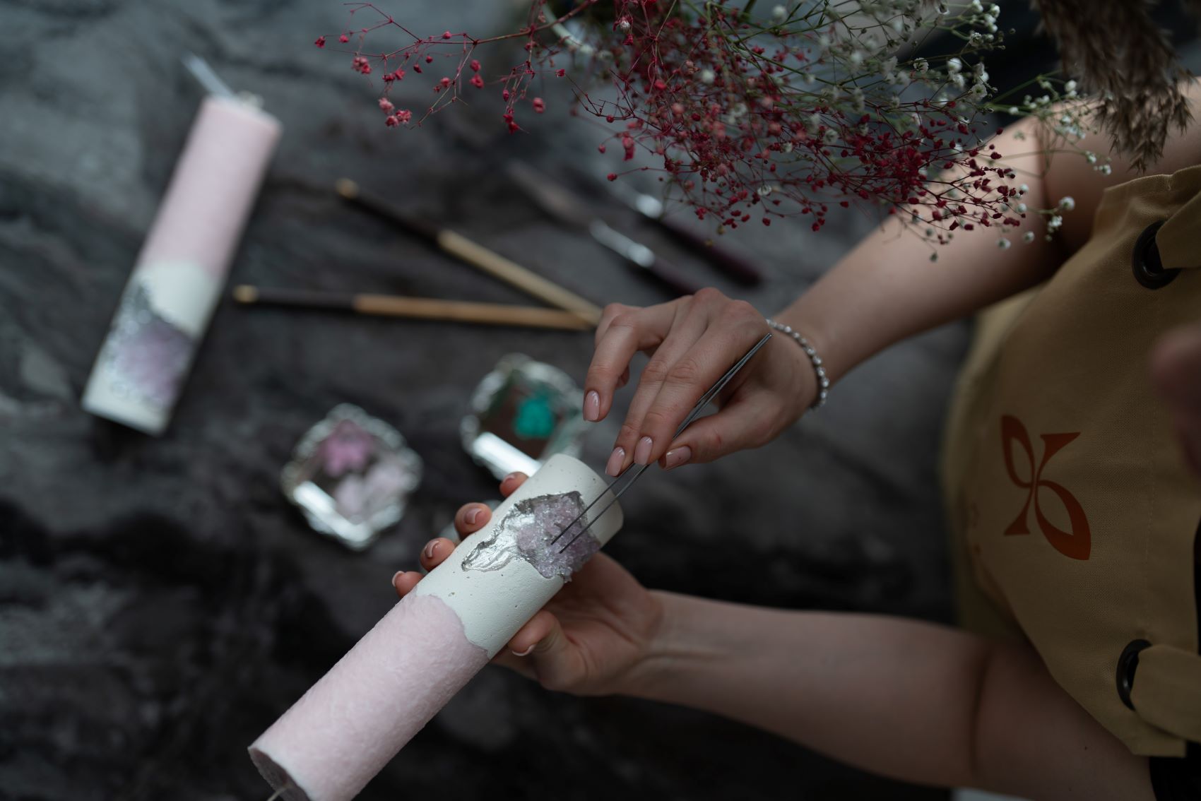 CADÈME el yapımı doğal taşlı soya wax mumlar