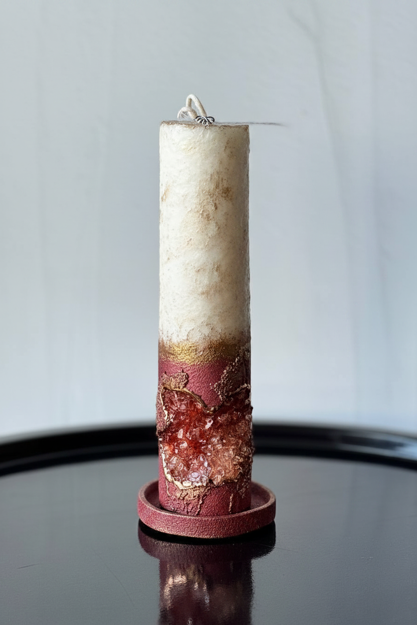 CADÈME Terra – El Yapımı Dekoratif Soya Wax Mum, beyaz arka plan