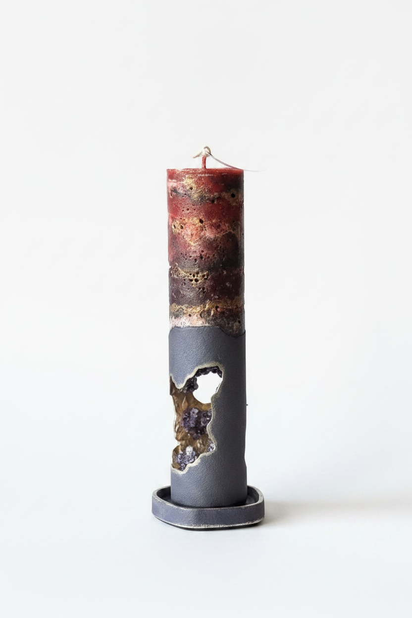 CADÈME Floral – El Yapımı Dekoratif Soya Wax Mum, beyaz arka plan